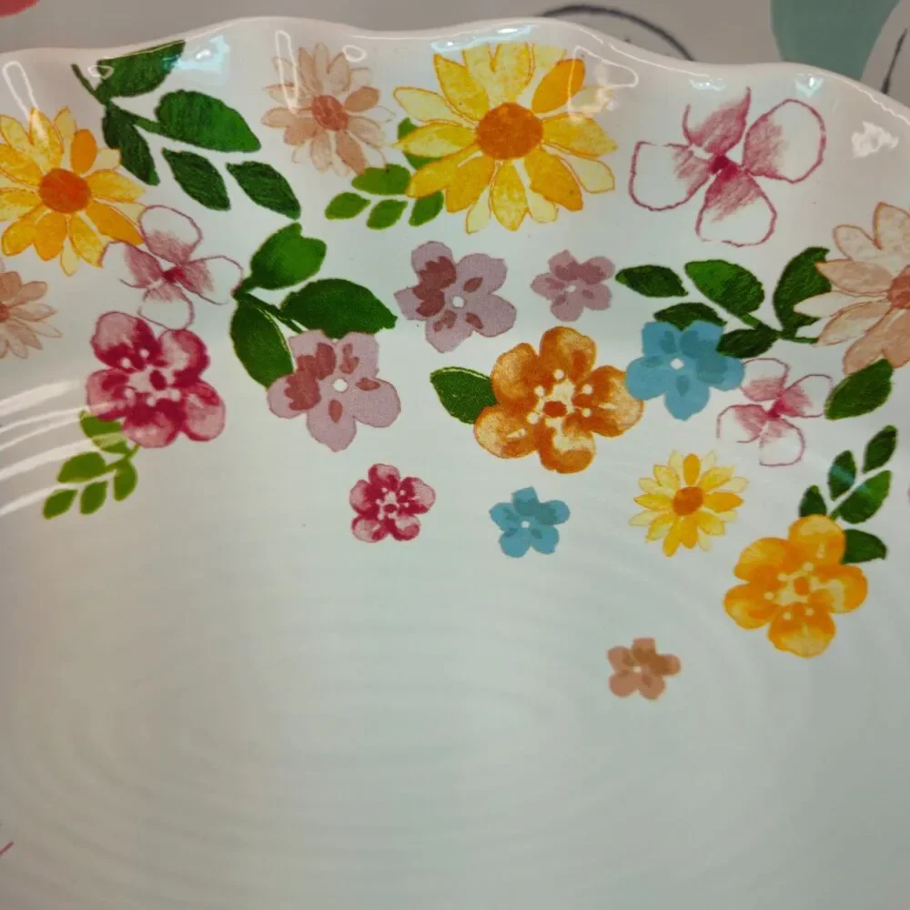 NWT Beautiful Floral Pattern Ruffled Serving Platter by The Spring Shop